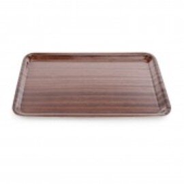 Tablett Holz braun melaminbeschichtet | rechteckig 450 mm  x 340 mm  | rutschfest Produktbild