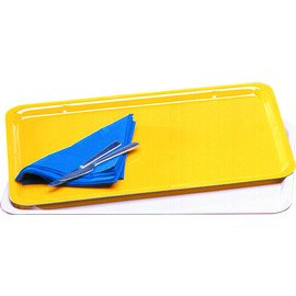 Kantinen-Tablett, Schichtstoff, 46 x 36 cm, gelb, für Geschirrspüler nur bedingt geeignet Produktbild