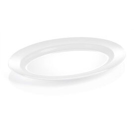 Platte Kunststoff weiß oval  L 300 mm  x 220 mm Produktbild