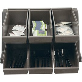 Besteckbehälter braun 6 Fächer Gestell | 6 Behälter Produktbild