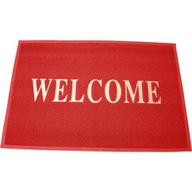 Schmutzfangmatte rutschfest rot Aufschrift WELCOME | 60 cm  x 40 cm Produktbild