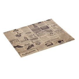 Burgerpapier Wrap & Go braun | schwarz Zeitungsmotiv | 340 mm x 280 mm Produktbild