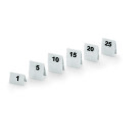 Tischnummernschild Set • Zahlen von 1 bis 50 • beidseitig bedruckt L 50 mm x 30 mm H 35 mm Produktbild