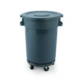 Mülleimer mit Transporttrolley anthrazit | 80 ltr | Ø 410 mm H 830 mm Produktbild