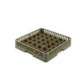 Gläserkorb beige|braun 500 x 500 mm  H 220 mm | 36 Fächer 74 x 74 mm  H 208 mm Produktbild