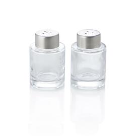 Salzstreuer | Pfefferstreuer Glas Edelstahl Ø 40 mm H 60 mm Produktbild