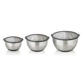 Schüssel Set Edelstahl 3-teilig | mit Skalierung | 3 Deckel  | 1,4 ltr / 2,8 ltr / 4,7 ltr Produktbild