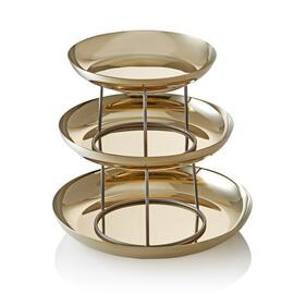 Gourmet Tower STEEL & STYLE Edelstahl goldfarben | 3 Ebenen Ø 250 | 300 |350 mm Produktbild