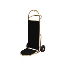 Gepäckkarre Sprint Edelstahl | Titanium Gold | schwarzer Teppich | 610 mm x 700 mm H 1200 mm Produktbild