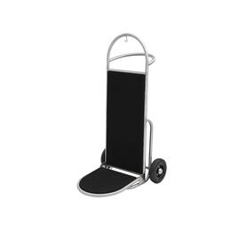Gepäckkarre Sprint Edelstahl | silberfarben | schwarzer Teppich | 610 mm x 700 mm H 1200 mm Produktbild