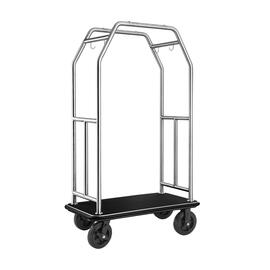 Hotelgepäckwagen Traveller Edelstahl | silberfarben | Länge (Breite) 1120 mm x 600 mm H 1850 mm Produktbild