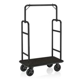 Hotelgepäckwagen Transit Edelstahl | schwarz | Länge (Breite) 1120 mm x 600 mm H 1850 mm Produktbild
