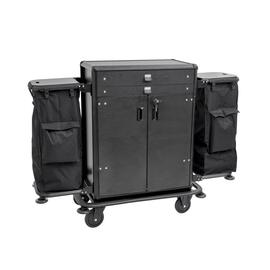 Zimmerservicewagen | schwarz | mit 2 Schubladen  | 800 mm x 500 mm H 1300 mm Produktbild