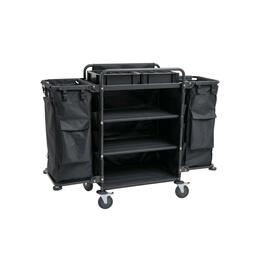 Zimmerservicewagen | schwarz | 2 Wäschesäcke  | 1500 mm x 550 mm H 1100 mm Produktbild