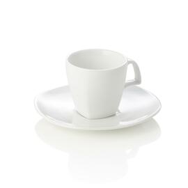 Espressotasse mit Untertasse | Porzellan weiß | 80 ml Ø 65 mm H 60 mm Produktbild