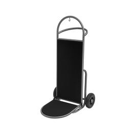 Gepäckkarre Sprint Edelstahl | gun metal | schwarzer Teppich | 610 mm x 700 mm H 1200 mm Produktbild