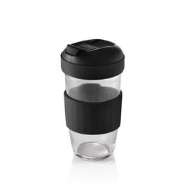 Kaffeebecher | Müslibecher Glas | 2 Deckel | 430 ml Ø 85 mm H 190 mm Produktbild