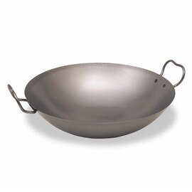 Wok Stahl  Ø 360 mm  H 100 mm | Boden rund Produktbild