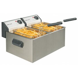 Elektro-Fritteuse 2x 5 Liter | 2 Becken 10 ltr 2 Körbe | 2 x 230 Volt 2 x 3,2 kW Produktbild