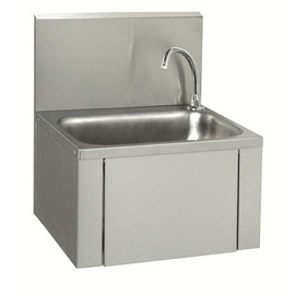 Handwaschbecken Edelstahl 400 x 250 x 140 mm | Kniebedienung | eckig Produktbild 0 L