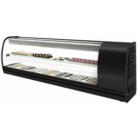 Kühlvitrine Sushi Slim schwarz 230 Volt | 7 Behälter GN 1/6 - 40 mm Produktbild