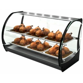 Warmhaltevitrine Honda schwarz Beleuchtung 1800 Watt 230 Volt  L 1100 mm  B 510 mm  H 635 mm Produktbild