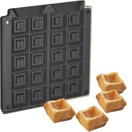 Backplatten Waffo-Biss antihaftbeschichtet  | Waffelgröße 40 x 40 x H 30 mm (20x) Produktbild