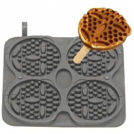 Backplatte Bärchen am Stiel antihaftbeschichtet  | Waffelgröße Ø 123 x H 18 mm (4x) Produktbild