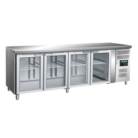 Kühltisch GN 4100 TN mit 4 Glastüren | Umluftkühlung Produktbild