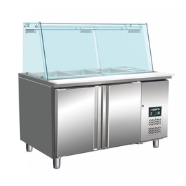 Saladette SG 2070 mit Glasaufsatz 314 ltr | 2 Volltüren | passend für 3 x 1/1 GN + 3 x 1/6 GN Produktbild