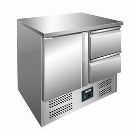 Kühltisch VIVIA S 901 S/S TOP 2 x 1/2 | Volltür | 2 Schubladen | 900 mm x 700 mm H 870 - 890 mm Produktbild