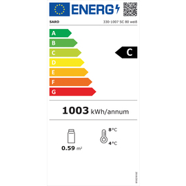 Kühlvitrine SC 80 weiß 78 ltr 230 Volt | 3 Rostböden Produktbild 1 L