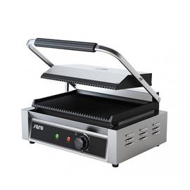 Kontaktgrill PG 1 B | Grillplatte aus Gusseisen gerillt Produktbild