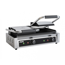 Kontaktgrill PG 2 | Grillplatte aus Gusseisen gerillt | gerillt Produktbild