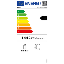 Getränkekühlschrank GTK 580 schwarz weiß 580 ltr | Statische Kühlung Produktbild 1 L