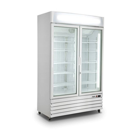 Kühlschrank G 885 weiß 885 ltr | 2 Glastüren | Umluftkühlung | Werbetafel Produktbild