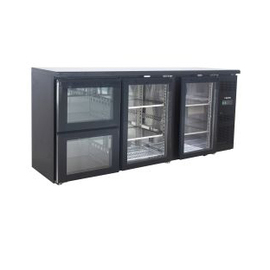 Barkühler BC 3100 G S2 schwarz mit 2 Glastüren | 2 Schubladen | Umluftkühlung Produktbild