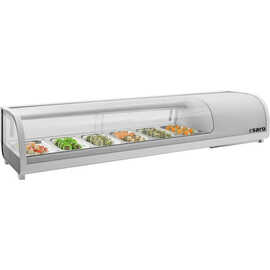 Sushivitrine SAMIRA 230 Volt | Frontscheibe gerundet | 6 Behälter GN 1/3 - 40 mm Produktbild