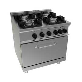 Gasherd E7/KUPG4LE Gastronorm 400 Volt 5,48 kW (Elektrobackofen) 24 kW (Gas) | Backofen Produktbild