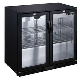 Barkühlschrank BC 208 schwarz mit 2 Glastüren | Umluftkühlung | 900 mm x 520 mm H 850 mm Produktbild