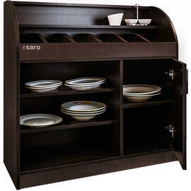 Besteckschrank | Geschirrschrank BS 100 wengefarben 1000 mm x 400 mm H 1065 mm | Soft-Close-Tür Produktbild