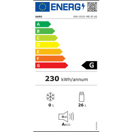 Minibar MB 30 UG mit Glastür Produktbild 22 S
