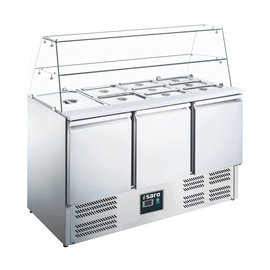 Saladette ES 903 G mit Glasaufsatz | 3 Türen passend für 4 x GN 1/1 Produktbild