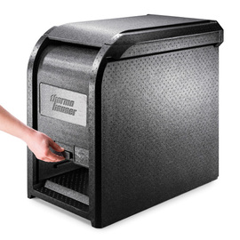Thermobox Deckel Combi Roll-Up mit Schiebetür • schwarz 125 ltr | 740 mm x 477 mm H 700 mm Produktbild 1 L