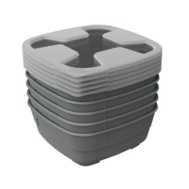 Menüschalenset GOODBOWL Big PP anthrazit Mehrweg 1300 ml | 5 Schalen | 5 Deckel Produktbild