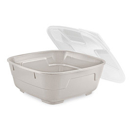 Menüschalenset GOODBOWL Big Mehrweg PP beige 1300 ml | 5 Schalen | 5 Deckel Produktbild