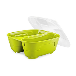 Menüschalenset GOODBOWL Twin Mehrweg PP lime | 2 Fächer | 5 Schalen | 5 Deckel Produktbild