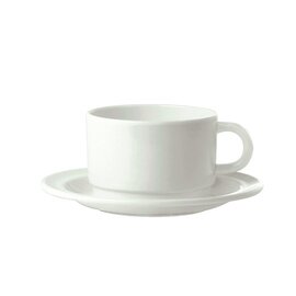 Restposten | Tasse 200ccm, aus hochwertigem Kunststoff, Ø 80 mm, Höhe 55 mm, Farbe: weiss, stapelbar, Volumen: 200 ml, (nur Kaffeeobere) Produktbild