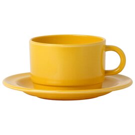 Restposten | Tasse stapelbar, Material: Melaminharz, Farbe: Colora-gelb,  Maße: Ø 80 mm, Höhe 55 mm, Volumen: 200 ml, (nur Kaffeeobere) Produktbild