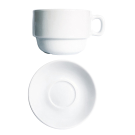 Kaffeetasse 170 ml Porzellan weiß mit Untertasse Ø mit Henkel 95 mm Produktbild